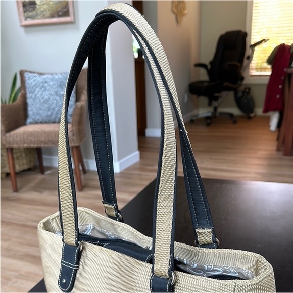 The Sak Cream and Black Shoulder Tote Bag - Picture 6 of 14